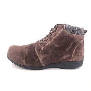 Propet Delaney Zip Brown Leather Ankle Boots 8 EE